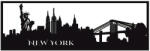  Fali dekorpanel, New York látkép, FP-65, 50x150 cm, 3 mm HDF Fekete