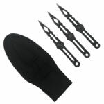Depox Set trei cutite de aruncat, Black Cat, otel inoxidabil, 13.5 cm, teaca inclusa (1269)