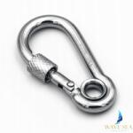 WAVE SEA Karabiner biztonsági zárral és fűzőlyukakkal 5x50 A2 rozsdamentes karabiner 5 50 (WS6214-5)