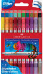 Faber-Castell Rostirón, filctoll készlet, kétvégű csillámos Faber-Castell 20 klf. szín - papirx