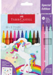 Faber-Castell Rostirón, filctoll készlet, kastélyos UNIKORNIS + matrica Faber-Castell 10+3 klf. szín - papirx