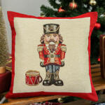 Cortimex Kft Nutcracker diótörős fekete kalapos párnahuzat arany lurex 45x45 cm