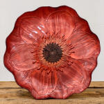 Cortimex Kft Gerbera lapos üvegtányér 28 cm bordóbronz átmérő: 28 cm