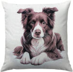 Cortimex Kft Border collie barna kutyás párnahuzat 45x45 cm