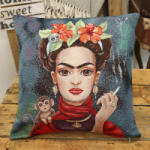 Cortimex Kft Frida Kahlo kismajmos ezüst lurex párnahuzat 45x45 cm