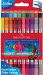 Faber-Castell Rostirón, filctoll készlet, kétvégű csillámos Faber-Castell 20 klf. szín (FC151108) - iroda-ellatas