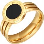  Karikagyűrű arany római sebészeti acél 18K aranyozott egyenes (Złoty pierścionek stal chirurgiczna pozłacany)