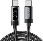Essager ES-X64 - 2 metri, Type-C - Type-C USB cablu . Afișaj digital, încărcare 100W, husă din material perlat (EXCTT1-MLAOG-P)