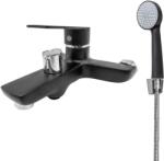 FLOW FL 183-FD439ZB, Baterie cada cu para de dus, zinc, Negru/Crom, FLOW (17552)