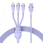 Baseus Cablu Incarcare USB-A - Lightning / microUSB / USB-C Baseus Flash Series II 3in1, 66W, 1.2m, Mov CASS040005