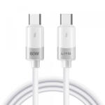Lito Cablu Date si Incarcare USB-C - USB-C Lito LD07, 60W, 1m, Alb - koubsolutions