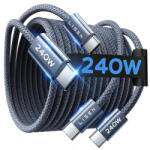 Lisen Cablu Date si Incarcare USB-C - USB-C Lisen, 240W, 2m, Set 2 bucati, Bleumarin YL0123070023 - koubsolutions