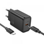 hoco. Incarcator Retea Cu Cablu USB-C HOCO N60, 20W, 3A, 1 x USB-C, Negru