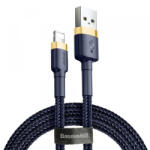 Baseus Cablu Date si Incarcare USB-A - Lightning Baseus Cafule, 18W, 1m, Albastru Auriu CALKLF-BV3