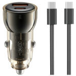 XO Design Incarcator Auto Cu Cablu USB-C XO Design CC60, 60W, 3A, 1 x USB-A - 1 x USB-C, Negru - koubsolutions