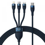 Baseus Cablu Incarcare USB-C - Lightning / microUSB / USB-C Baseus Flash Series II 3in1, 100W, 1.5m, Albastru P10382702121-01