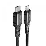 ACEFAST Cablu Date si Incarcare USB-C - Lightning Acefast C1-01, 30W, 1.2m, Negru - koubsolutions