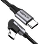 UGREEN Cablu Date si Incarcare USB-C - USB-C UGREEN US255 Angled, 60W, 3m, Gri