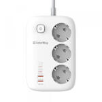 ColorWay Prelungitor ColorWay, 3 x Schuko - 2 x USB-A - 2 x USB-C, Alb