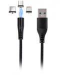 Maxlife Cablu Date si Incarcare USB-A - Lightning / microUSB / USB-C MaXlife MXUC-02-2 3in1, 18W, 1m, Negru