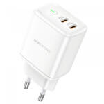BOROFONE Incarcator Retea Borofone BN9, 35W, 3A, 2 x USB-C, Alb - koubsolutions