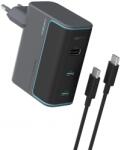 CUKTECH Incarcator Retea Cu Cablu USB-C Cuktech, 100W, 5A, 1 x USB-A - 2 x USB-C, Gri CUKAD1003EUG