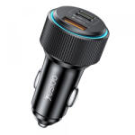 YESIDO Incarcator Auto Cu Cablu Lightning Yesido Y60, 38W, 3A, 1 x USB-A - 2 x USB-C, Negru - koubsolutions