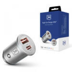 3mk Protection Incarcator Auto 3MK Hyper, 45W, 3A, 1 x USB-A - 1 x USB-C, Argintiu