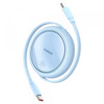 Baseus Cablu Date si Incarcare USB-C - USB-C Baseus Free2Draw Mini Retractable, 100W, 1m, Bleu P10364500311-00