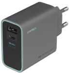 CUKTECH Incarcator Retea Cuktech, 65W, 3A, 1 x USB-A - 2 x USB-C, Gri CUKAD653EUGR