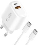Tech-Protect Incarcator Retea Cu Cablu USB-C Tech-Protect NCA20, 20W, 3A, 1 x USB-A - 1 x USB-C, Alb - koubsolutions