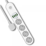 ColorWay Prelungitor ColorWay, 4 x Schuko - 4 x USB-A, Alb
