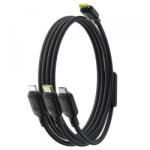 Baseus Cablu Incarcare USB-C - Lightning / microUSB / USB-C Baseus Silky 3in1, 100W, 1.5m, Negru P10377706123-00 - koubsolutions