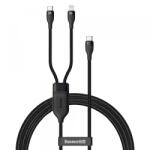 Baseus Cablu Date si Incarcare USB-C - Lightning / USB-C Baseus Flash Series 2in1, 100W, 1.2m, Negru CA1T2-F01