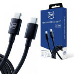 3mk Protection Cablu Date si Incarcare USB-C - USB-C 3MK Hyper, 100W, 1.2m, Negru - koubsolutions