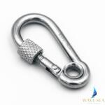 WAVE SEA Karabiner biztonsági zárral és fűzőlyukakkal 4x40 A2 rozsdamentes karabiner 4 40 (WS6214-4)