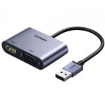 UGREEN Adaptor Video UGREEN CM449, USB-A - HDMI / VGA, Gri