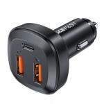ACEFAST Incarcator Auto Acefast B9, 66W, 5A, 2 x USB-A - 1 x USB-C, Negru