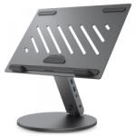 Spigen Suport cu Hub Spigen LD204H pentru Laptop max. 15.6inch, Gri AMP08885 Suport laptop