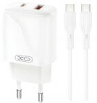 XO Incarcator Retea Cu Cablu USB-C XO Design L158, 20W, 3A, 1 x USB-A - 1 x USB-C, Alb