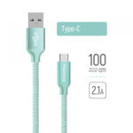 ColorWay Cablu Date si Incarcare USB-A - USB-C ColorWay CW-CBUC003, 18W, 1m, Verde