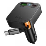hoco. Incarcator Auto Cu Cablu USB-C HOCO NZ18, 65W, 3A, 1 x USB-A - 1 x USB-C, Negru