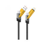XO Design Cablu Date si Incarcare USB-A / USB-C - Lightning / USB-C XO Design NB283, 60W, 1m, Gri
