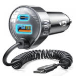 Lisen Incarcator Auto Cu Fir USB-C Lisen, 90W, 3A, 1 x USB-A - 1 x USB-C, Negru YL0223120020