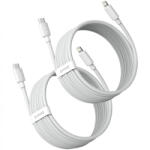 Baseus Cablu Date si Incarcare USB-C - Lightning Baseus Simple Wisdom, 20W, 1.5m, Set 2 bucati, Alb