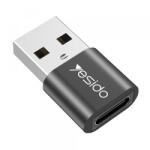 Yesido Adaptor Date si Incarcare USB-C - USB-A Yesido GS09, Negru - koubsolutions