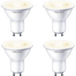 Yeelight Bec LED Yeelight W1, Wi-Fi, GU10, 4.8W, 2700K, 350lm, Set 4 bucati YLDP004
