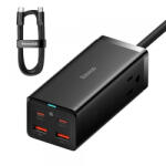 Baseus Prelungitor Baseus PowerCombo US, 1 x Priza - 2 x USB-A - 2 x USB-C, Negru PSZM000201