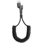 Baseus Cablu Date si Incarcare USB-A - USB-C Baseus Fish Eye Spring, 18W, 1m, Negru CATSR-01
