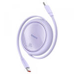 Baseus Cablu Date si Incarcare USB-C - USB-C Baseus Free2Draw Mini Retractable, 100W, 1m, Mov P10364500511-00